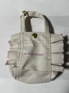 JILLSTUARTミニフリルトートバックキーホルダー2ホワイトピンク