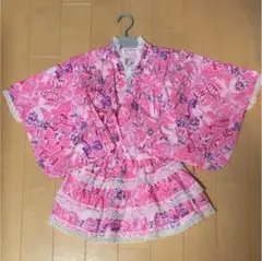 女の子 浴衣&2色帯【100】