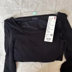 極暖ヒートテックリブUネックブラTシャツ Sサイズ