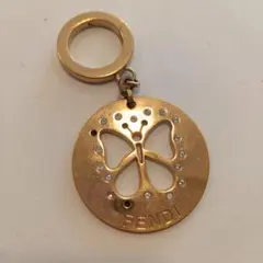 FENDI ゴールドメタル キーホルダー　蝶　モチーフ