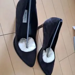 Max Mara ダークグレー スエード パンプス