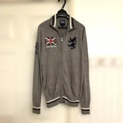【Admiral】美品 グレーカーディガン 上着　ジップパーカー　ブルゾン