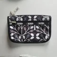 LeSportsac ポーチ モノクロ マチ付き