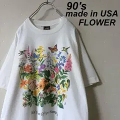 90s USA製 Flower Tシャツ フラワー 花 アートシグナルスポーツ - メルカリ