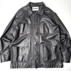 【羊革】Schott レザージャケット 黒 XXL カバーオール 本革