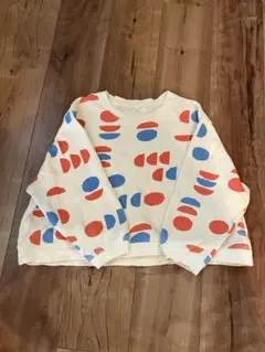 ドット柄トレーナー（アイボリー/赤/青）