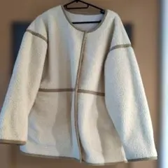 【Lian】リバーシブル ボア パイピング ショートコート アウター