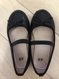 H&M キッズ フォーマルシューズ バレエシューズ ブラック 16センチ