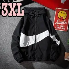 マウンテンパーカー　メンズ　3XL ブラック　ナイロンパーカー　韓国 黒 ウインのサムネイル