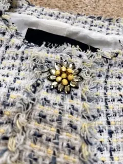 ZARA ツイード ノーカラージャケット