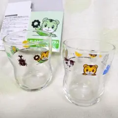 しまじろう　つよいこグラス2個セット　ミスド　しりとり　キッズ　青＆緑