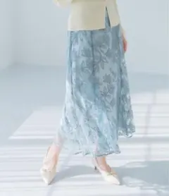 【MISCH MASCH】 ミッシュマッシュ ラメフラワー刺繍スカート