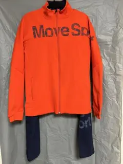 DESCENTE Move Sport ジャージ上下セットオレンジ、ネイビーのサムネイル