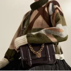 CHARLES & KEITH ダークブラウン ハンドバッグ