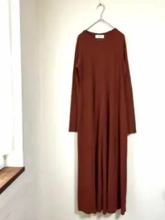 ミラオーウェン ワンピース ロングワンピース 長袖 Aライン ブラウン系 S