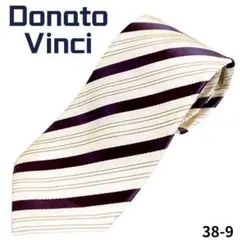 Donato Vinci　ネクタイ　ストライプ　日本製　ホワイト　結婚式