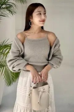 【未使用】SNIDEL フォックスキャミセットカーデ