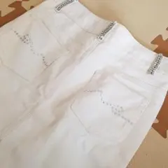 うすピンクビジュー付きタイトスカート デニムスカート　サイズ0