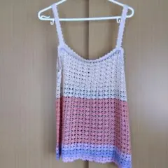 かぎ針編みタンクトップ グラデーション　キャミソール