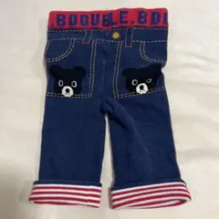 クマ刺繍 ネイビー パンツ