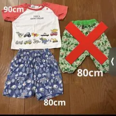 【子供服セット】　SLAPSLIP Tシャツ　90 & ユニクロ　半ズボン 80のサムネイル