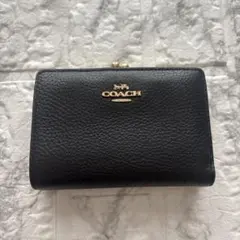 極美品 COACH コーチ がま口財布 小銭入れ ウォレット レザー 黒 2025年最新】コーチ がま口 財布の人気アイテム - メルカリ
