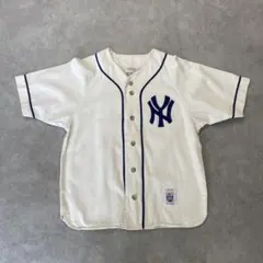 90s クーパーズタウン MLBヤンキース ベースボールシャツ 生成り　Sサイズのサムネイル