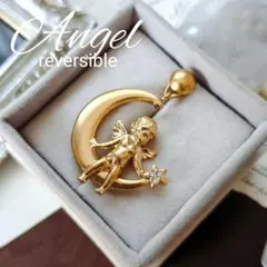 三日月 クレッセントムーン 天使 エンジェル タックピン ペンダント ブローチ