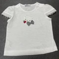 未使用ファミリア❤️Liaちゃん刺繍アップリケ・レースの素敵なカットソー❤️80