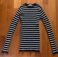 FREAK'S STORE 長袖カットソー 黒白ストライプ