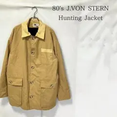 80s J.VON STERN レザー切り替え ハンティングジャケット 베이지
