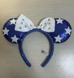 星とリボンの青い耳型カチューシャ