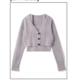 クロップド丈カーディガンXキャミソールニットアンサンブル[an1222]