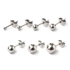 医学用ステンレス1ポイントピアス両耳