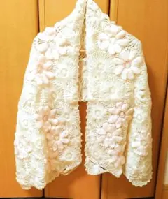ストール　ショール　オフホワイト　花柄