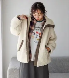 ニコアンド　クルクルボア切り替えジャケット