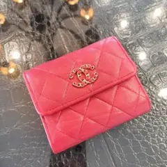 CHANEL マトラッセ コンパクトウォレット 三つ折り ボルドー