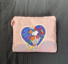 【未使用】スヌーピーSNOOPY エコバッグ ピンク 花束