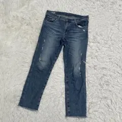 D.M.G. ドミンゴ 日本製 ダメージデニム カットオフ ストレッチ Lのサムネイル