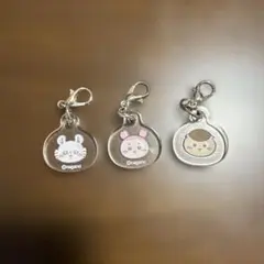 アクリルチャーム3個セット ちいかわ モモンガ・古本屋・くりまんじゅう