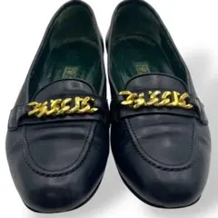 美品　希少モデル　グッチ　ビットローファー　レザー　ネイビー