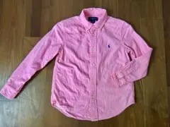 ラルフ・ローレン ピンク×ギンガムチェックシャツ⭐︎7歳120ボタンダウン