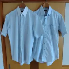しまむら VILLAND ワイシャツ 形態安定加工 L 半袖 ボタンダウン2枚