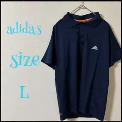 adidas ネイビー ポロシャツ L