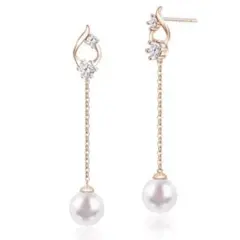 ピアス レディース 上質ジルコニア ツイスト 揺れるmシルバー925 k18