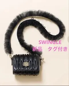 新品　SWINGLE チュールストラップミニショルダーバッグ ブラック　黒のサムネイル