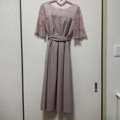 JILLSTUART 薄紫 レース袖ドレス M