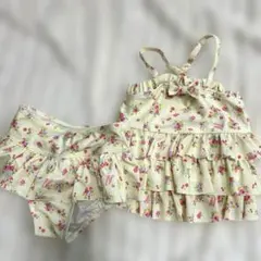 メゾピアノ　女の子　水着　セパレート　フリル　花柄　夏