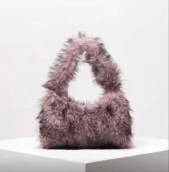 レディース ハンドバッグ ファー素材 ピンク