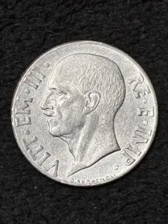 1929年 イタリア 5リラ銀貨 ヴィットーリオ・エマヌエーレ3世 - メルカリ